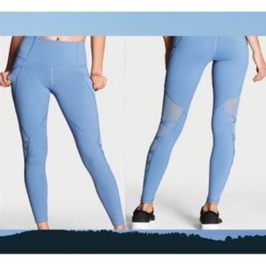 Blue mesh knockout leggings by Victoria Secret